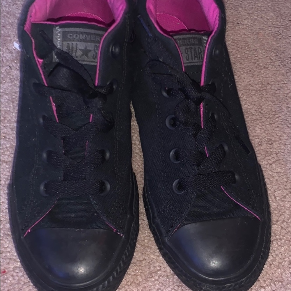 Black and purple converse